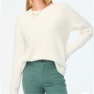 NWT J.Crew extra soft ribbed boyfriend sweater ivory